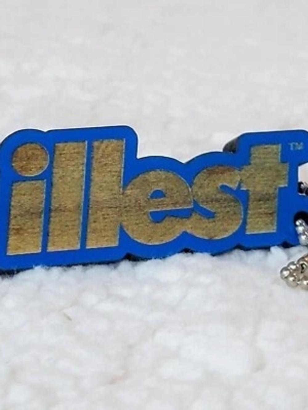 ILLEST Bold Wood Keychain Blue decorative accessory jdm racing drift key chain